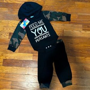 NWT Camouflage Hooded Onesie and Pants Set